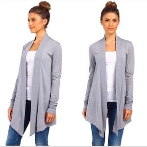 Icebreaker Cool Lite Sphere Wrap Cardigan Gray Medium Merino Wool Lyocell Blend